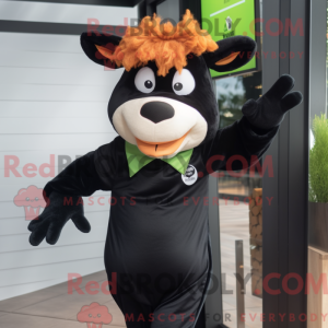 Black Guernsey Cow mascot...