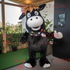 Black Guernsey Cow mascot...