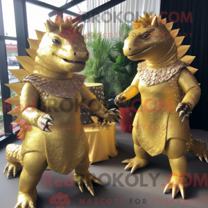 Gold Ankylosaurus mascot...