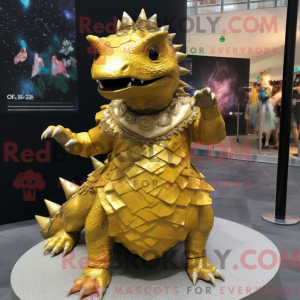 Guld Ankylosaurus maskot...
