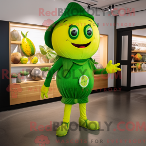 Green Lemon mascot costume...