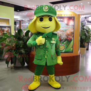 Grøn citron maskot kostume...