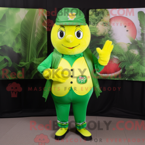 Green Lemon mascot costume...