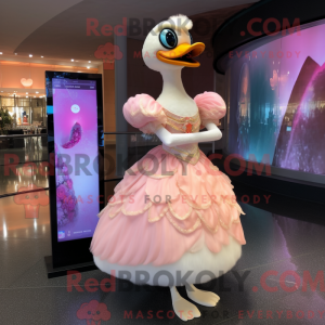 Peach Swans mascot costume...