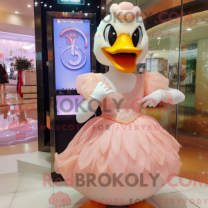 Peach Swans mascot costume...