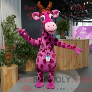 Magenta Giraffe mascot...