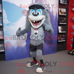 Gray Vampire mascot costume...