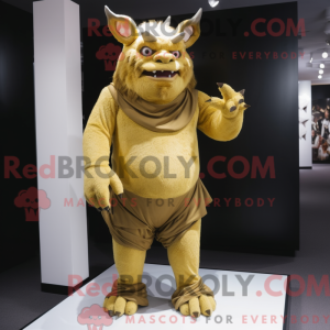 Gold Ogre mascot costume...