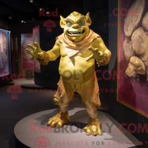 Gold Ogre mascot costume...