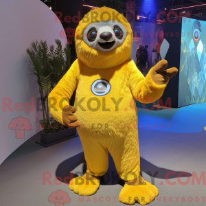 Gul dovendyr maskot kostume...