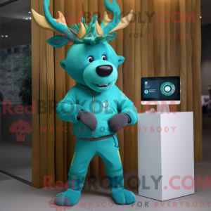 Cyan Elch Maskottchen...