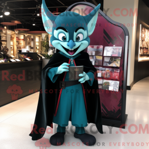 Teal Vampire mascot costume...