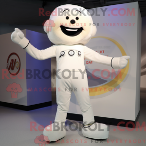 Hvid Acrobat maskot kostume...
