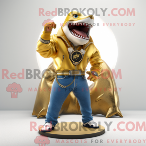 Guld Megalodon maskot...