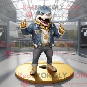 Gold Megalodon mascot...