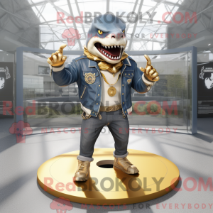Guld Megalodon maskot...