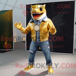 Gold Megalodon mascot...