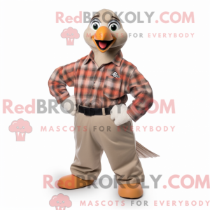 Tan Pigeon maskot kostume...