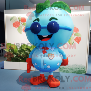 Cyan Strawberry Maskottchen...