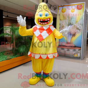 Lemon Yellow Clown mascot...
