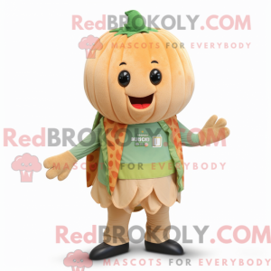 Tan Melon mascot costume...