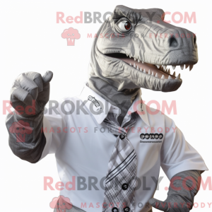 Silver Allosaurus mascot...