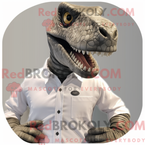 Sølv Allosaurus maskot...