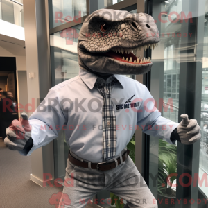 Silver Allosaurus mascot...