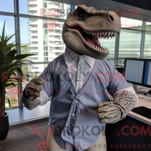 Silver Allosaurus mascot...