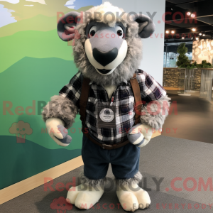 Silver Suffolk Sheep mascot...