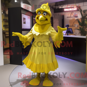 Yellow Crow mascot costume...