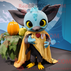 Teal Fruit Bat mascot...