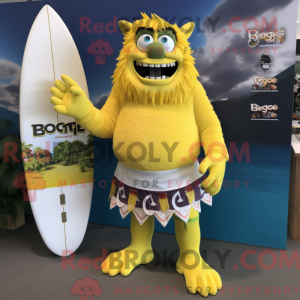 Yellow Ogre mascot costume...