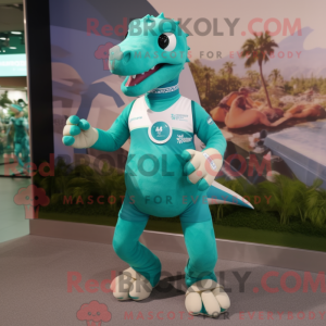 Turkis Brachiosaurus maskot...