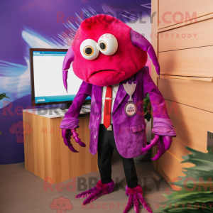 Magenta eremitkrabbe maskot...