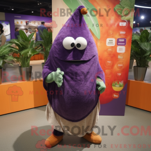 Aubergine mascottekostuum...