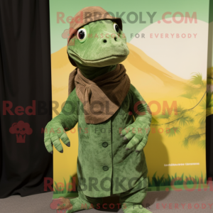 Green Komodo Dragon mascot...