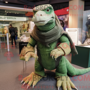 Green Komodo Dragon mascot...