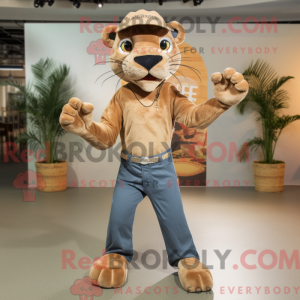 Tan Panther mascot costume...