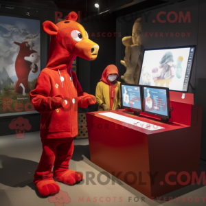 Rote Giraffe Maskottchen...