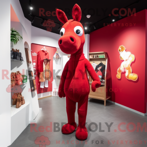 Rote Giraffe Maskottchen...