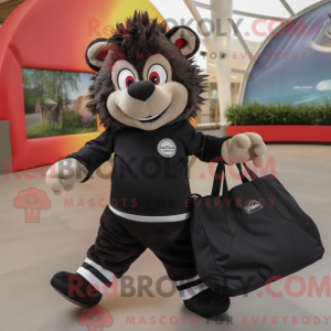 Mascotte de hérisson noir...