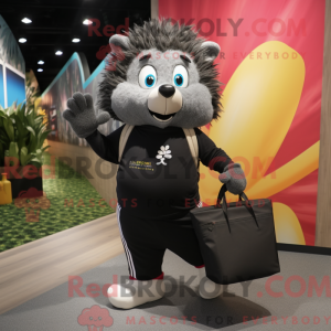 Mascotte de hérisson noir...