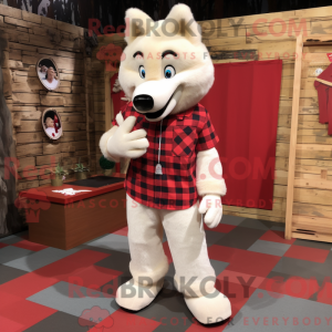 Creme Wolf-maskotdraktfigur...