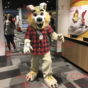 Creme Wolf-maskotdraktfigur...