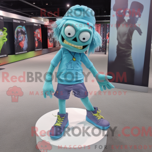 Postava maskota Cyan Zombie...