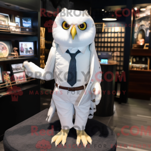 Witte Uil mascotte kostuum...