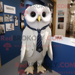 Hvit ugle maskot kostyme...