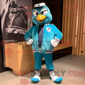 Turquoise Blue Jay mascot...