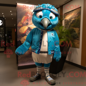 Turquoise Blue Jay mascot...